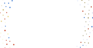 Kutlama ve Neşe İçin Beyaz Arkaplanda Renkli Yıldız Konfeti Sınırı