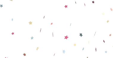 Beyaz arkaplana düşen renkli yıldız konfetisi