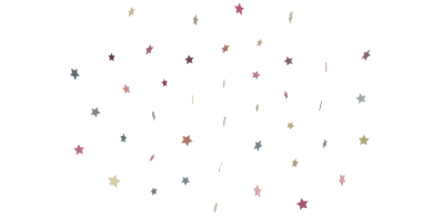 Beyaz, kutlama tasarımı üzerine renkli yıldız konfeti arka planı.