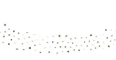 Beyaz Arkaplanda Altın Yıldız Konfeti Şablonu Kutlaması