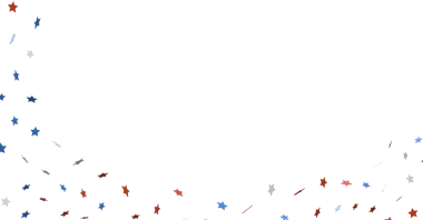 Beyaz Arkaplan Bağımsızlık Günü 'nde Düşen Kırmızı Beyaz Mavi Yıldız Konfeti