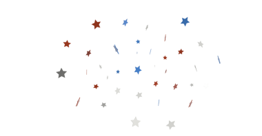 Soyut Yıldız patlaması: Kırmızı Beyaz ve Mavi Yıldızlar Kutlaması