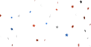 Beyaz Arkaplanda Düşen Soyut Yıldız Konfeti: Vatansever Tasarım Konsepti