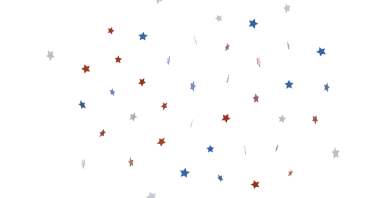 Dekorasyon için Beyaz Arkaplanda Kırmızı Mavi ve Gri Yıldızlar