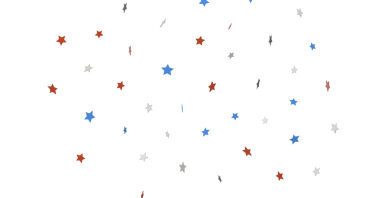 Yıldızlar Düşen Vatansever Amerikan Teması Beyaz Arkaplan