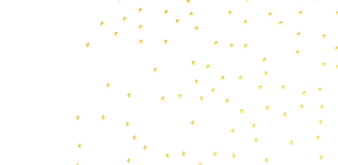 Şenlik tasarımı için beyaz arkaplana dağılmış altın yıldızlar