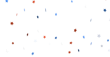 Beyaz Arkaplanda Düşen Kırmızı Beyaz ve Mavi Yıldızlar