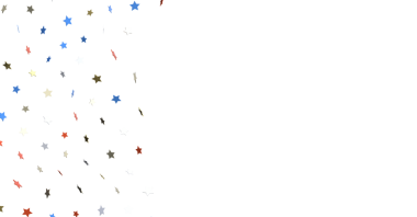 Beyazın renkli yıldız arkaplanı. Kutlama ve neşe için mükemmel.