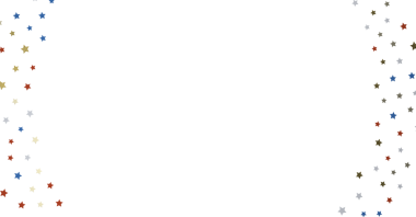 Renkli yıldızların beyaz arkaplan üzerinde kenarı ve tasarım için kopyalama alanı