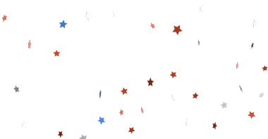 Beyaz Arkaplanda Yüzen Kırmızı Beyaz ve Mavi Yıldızlar