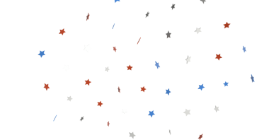 Beyaz Arkaplanda İzole Edilen Kırmızı Beyaz ve Mavi Yıldızlar