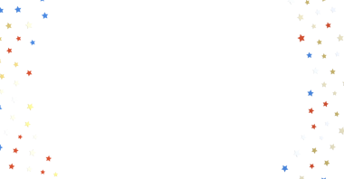 Beyazın renkli yıldız arkaplanı. Vatansever yıldızlar konfeti konsepti