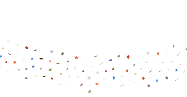 Beyaz Üzerine Renkli Yıldızlarla Neşeli Arkaplan