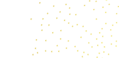 Beyaz arka planda altın yıldızlar, şenlikli ve büyülü soyut tasarım