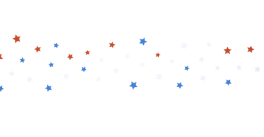 Beyaz Arkaplanda Kırmızı Beyaz ve Mavi Yıldızlar Deseni İzole Edildi