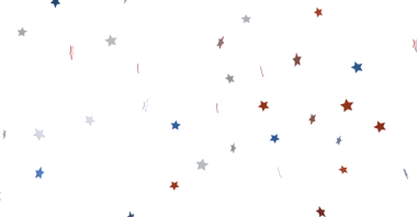 Kutlama için Beyaz Arkaplanda Kırmızı Beyaz Mavi Yıldız Konfeti