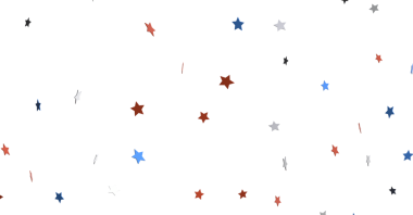 Bağımsızlık Günü kutlamaları için kırmızı mavi beyaz renklerde yıldızlar