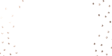 Beyaz zemin üzerinde ışıldayan yıldız konfetisi hassas bir zemin oluşturur