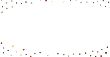 Dekorasyon için Beyaz Arkaplanda Renkli Yıldız Konfeti Sınırı