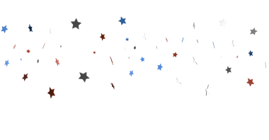 Beyaz Arkaplanda Yüzen Kırmızı Beyaz ve Mavi Yıldızlar