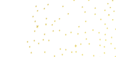 Altın yıldızlı konfeti, kopyalama alanı ile beyaz arkaplan üzerine düşüyor