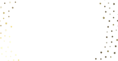 Kutlama ve Neşe İçin Beyaz Arkaplanda Parlayan Altın Yıldızlar