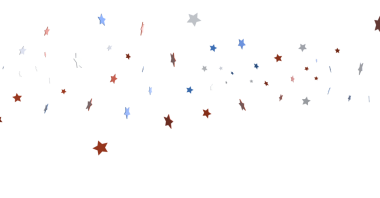 Kutlama ve Amerikan Renkleriyle Patlayan Şenlikli Yıldızlar