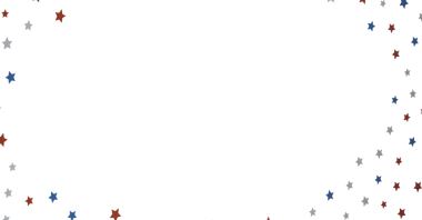 Beyaz Arkaplanda Kırmızı ve Mavi Yıldız Konfeti