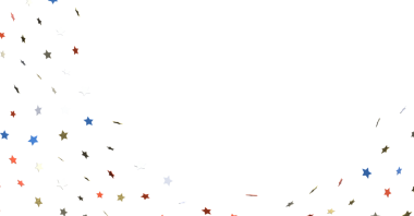 Renkli yıldızlar beyaz arkaplanda konfeti sınır tasarımı