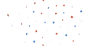 Kırmızı Beyaz Mavi Yıldız Konfeti Beyaz Arkaplanda Yüzüyor Kutlama