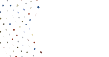 Beyaz üzerine renkli yıldız konfeti arka planı, kutlama tasarımları için mükemmel.