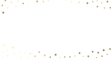 Kutlama ve Neşe İçin Beyaz Arkaplanda Altın Yıldız Konfeti Sınırı