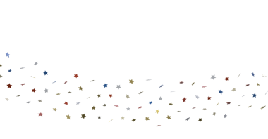 Renkli yıldız konfeti arka plan kutlama tasarımı, beyaz üzerine izole
