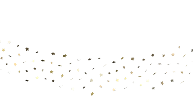 Parlayan yıldız konfeti arka planı beyaz, kutlama şenliği tasarımı