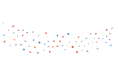 Beyaz Arkaplanda Kırmızı, Beyaz ve Mavi Yıldızlar Şelalesi