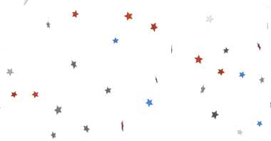 Kırmızı Beyaz ve Mavi 'de Dağılmış Yıldızlarla Şenlikli Arkaplan