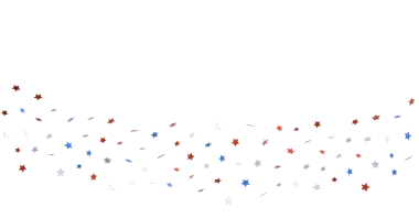 Kutlama için Kırmızı Beyaz ve Mavi Yıldızlar Şelalesi