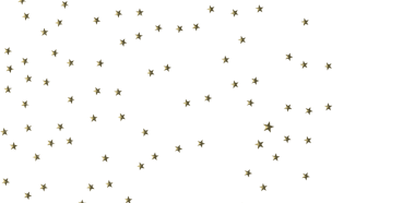 Tasarım ve kutlama için beyaz arka plana dağılmış altın yıldızlar