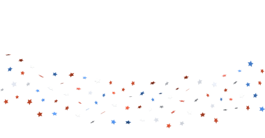 Beyaz Arkaplanda Yüzen Kırmızı Beyaz ve Mavi Yıldızlar