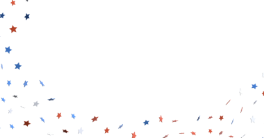 Bağımsızlık Günü için Kırmızı Beyaz Mavi Yıldız Konfeti