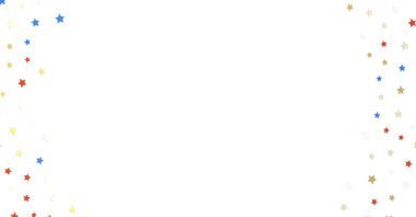 Kopya alanı ile beyaz arkaplan üzerinde renkli yıldız sınır tasarımı