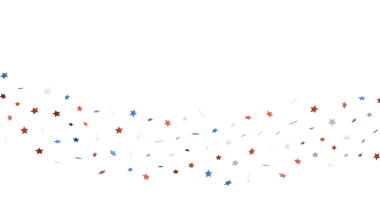 Beyaz Arkaplanda Kırmızı, Beyaz ve Mavi Yıldız Konfeti