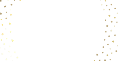 Şenlikli tasarım için beyaz zemin üzerinde zarif altın yıldızların sınırı