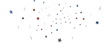 Beyaz Arkaplanda Düşen Şenlikli Yıldızlar: Kutlama ve Neşe