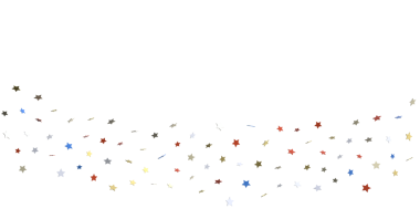 Beyaz Arkaplana Karşı Şenlikli Yıldızlar Şelalesi: Kutlama, Özet, Süsleme