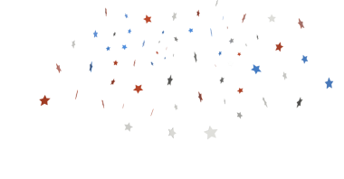 Beyaz zemin üzerinde kırmızı ve mavi renkte kayan yıldızların soyut arkaplanı