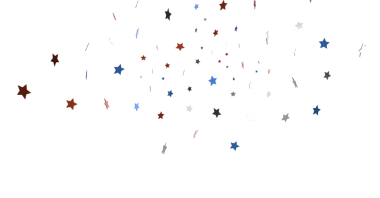 Vatansever Kutlamalar İçin Kırmızı Beyaz ve Mavi Yıldız Konfeti