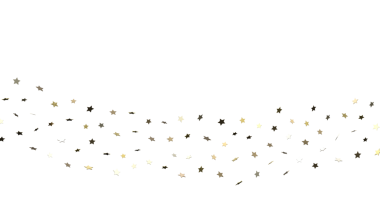 Kutlamalar için soyut Altın Yıldız Konfeti Beyazların Arkaplanına Karşı