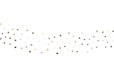 Kutlama ve Neşe İçin Beyaz Arkaplanda Altın Yıldız Konfeti