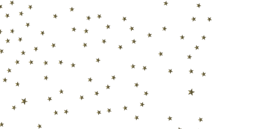 Beyaz arkaplana dağılmış altın yıldızlar sihirli efekt yaratıyor.